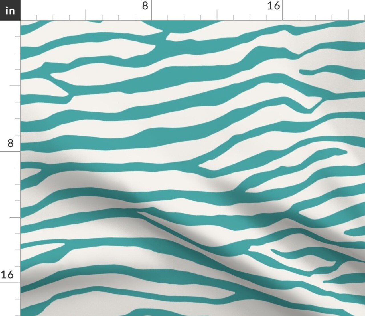 Brackenbury Beach Turquoise White Stripe Teal Aqua Zebra Custom Printed Fabric by Spoonflower Various Fabrics by the Yard or Fat Quarter